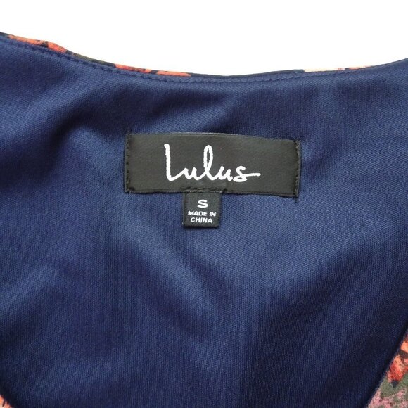 Lulu's Shifting Dears Floral Dress Slit Sleeves Scoop V-Neck Lined Short Flowy S - Picture 6 of 12